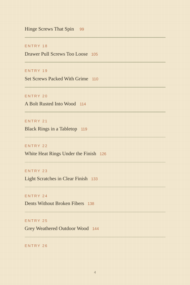 Interior preview page showing stop points and repair limits